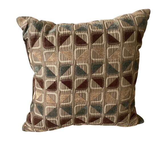 Decorative Pillows Geometric Set of 2 Suede Back 17" - Picture 2 of 5